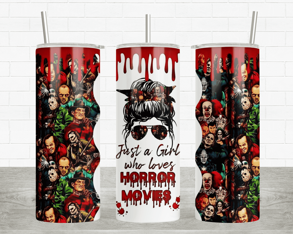 Just A Girl Who Loves Horror Movies - 20oz Insulated Tumbler