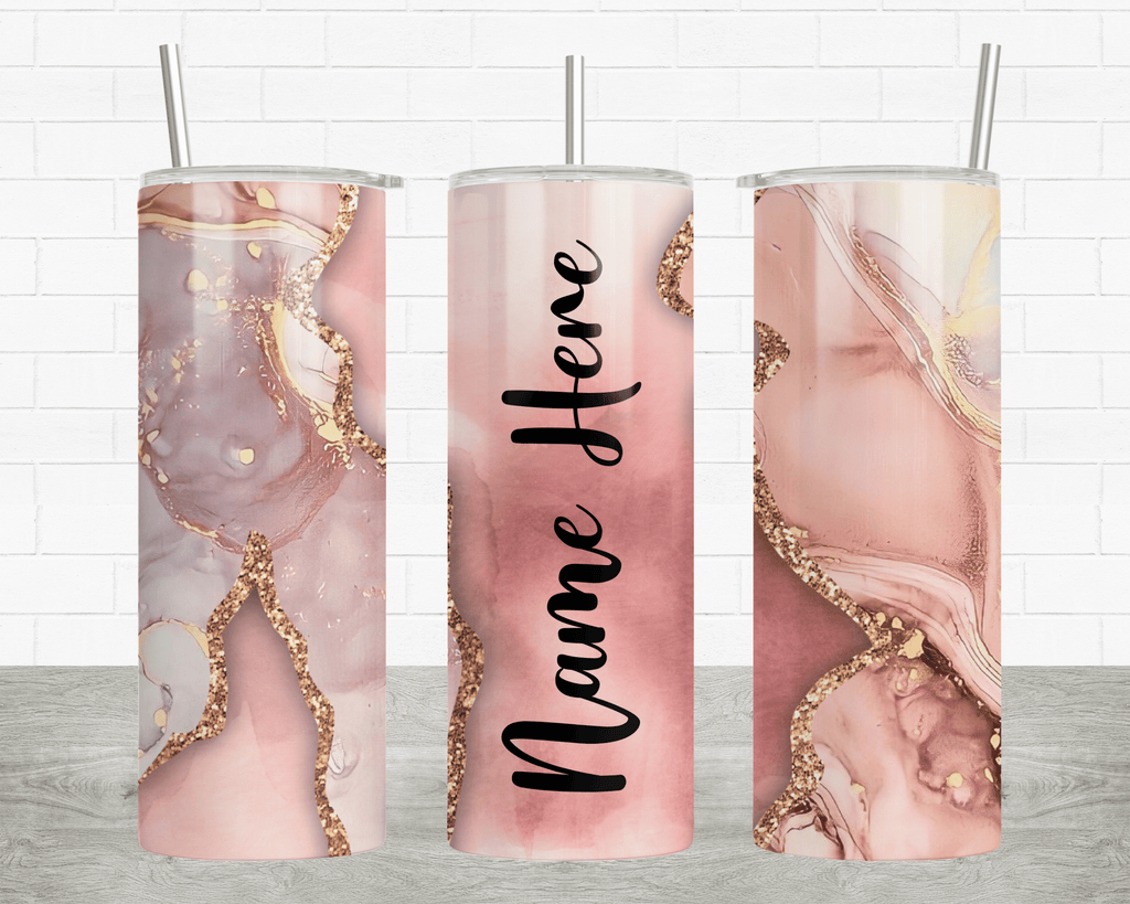 Taztic Creations Pink Agate - 20oz Insulated Personalised Tumbler