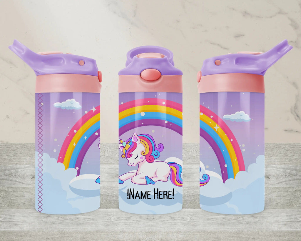 Personalized Kids Water Bottle 12 oz - Unicorn